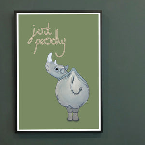 Just Peachy rhino print