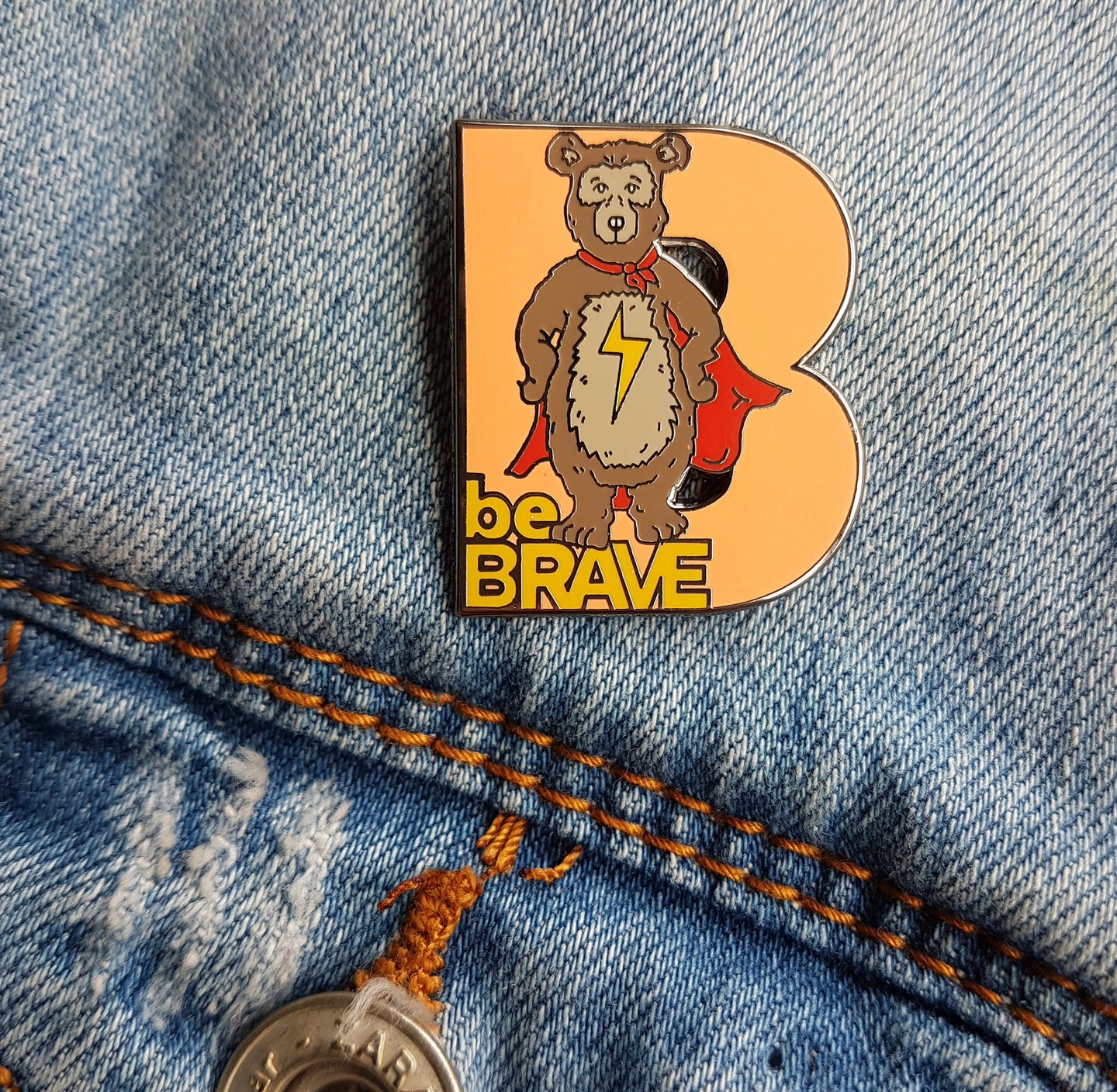 'Be Brave' Bear enamel pin