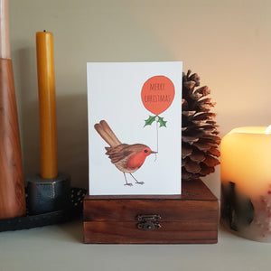 Robin Merry Christmas card