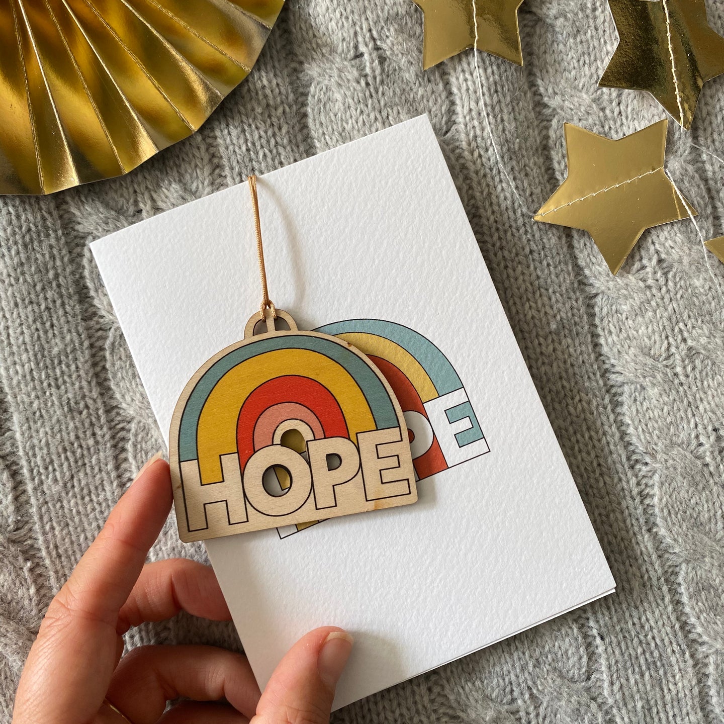 HOPE wooden decoration & card