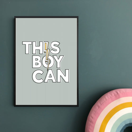 this Boy can - inspiring boy's room print