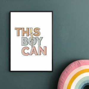 this Boy can - inspiring boy's room print