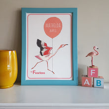 Load image into Gallery viewer, Flamingo &#39;be Fearless&#39; personalised name print