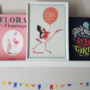 Flamingo 'be Fearless' personalised name print