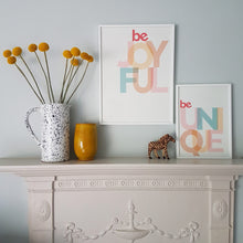 Load image into Gallery viewer, Be Joyful - typographic print