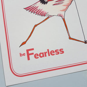 Flamingo 'be Fearless' personalised name print