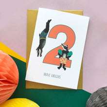 Load image into Gallery viewer, 2nd Birthday card - Two Brave Badgers!