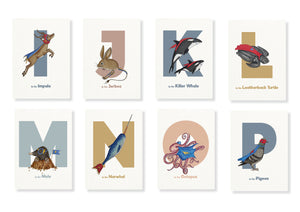 Super animal single letter prints