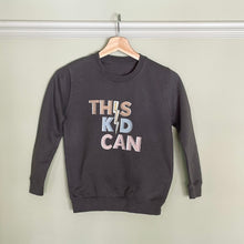 Load image into Gallery viewer, Fearless Flamingo - This Kid Can unisex kids sweatshirt in slate grey