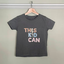 Load image into Gallery viewer, Fearless Flamingo - This Kid Can unisex kids t-shirt in slate grey