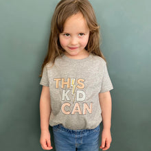 Load image into Gallery viewer, Fearless Flamingo - This Kid Can unisex kids t-shirt in light grey